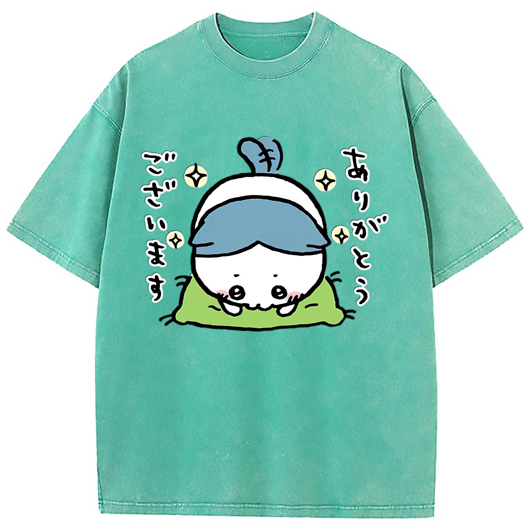 （画像用） ちいかわ ハチワレ Chii-kawa hachiware 綿100% ヴィンテージ風 半袖Tシャツ（フロントプリント）